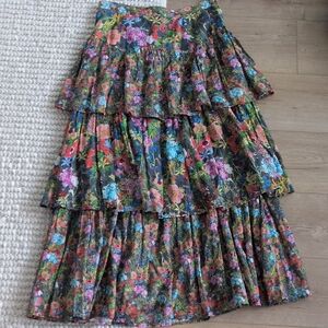 Warm Multicolor Floral Maxi Skirt